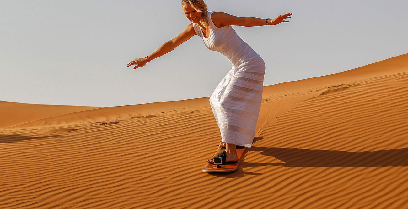 Photo of Caroline Wozniacki Sand Boarding in Dubai