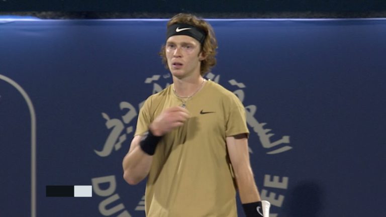 Hot Shots Andrey Rublev Books A Place In The 2021 Dubai Semi Finals Dubai Duty Free Tennis Championships