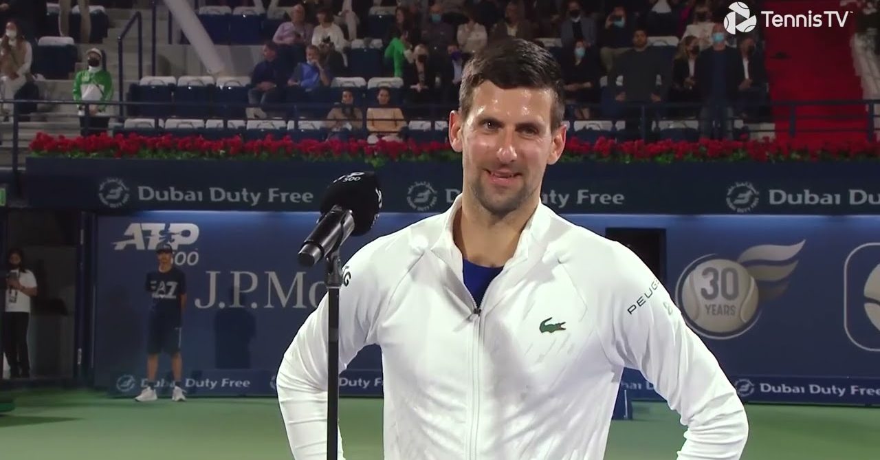 Novak Djokovic - Post Match Interview - R1 - Dubai Duty Free