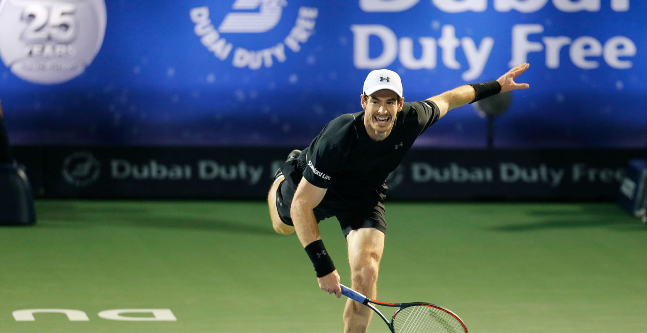 Andy Murray at the Dubai 2017 men's singles final.