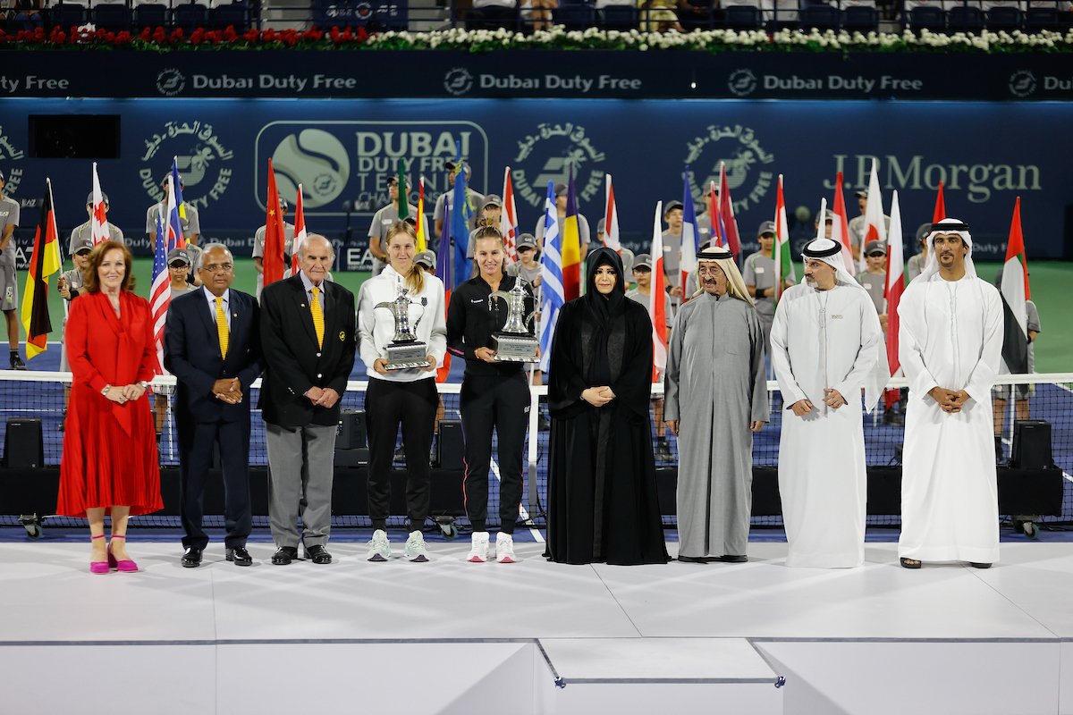 Dubai, UAE, 25th. Feb, 2023. Czech tennis player Barbora Krejcikova wins  the Dubai Duty Free Tennis