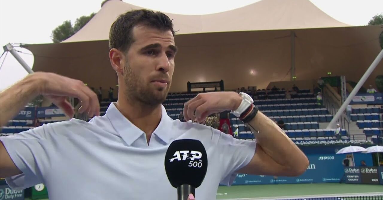 Karen Khachanov interviewed Post-Match Interview at the 2025 Dubai Duty Free Tennis Championships