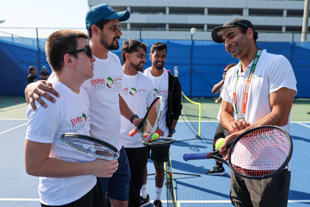 ATP player Benjamin Hassan of Lebanon during the JP Morgan Children of Determination Clinic held on the sidelines of the ATP Dubai Duty Free Tennis Championships 24th February, 2026.