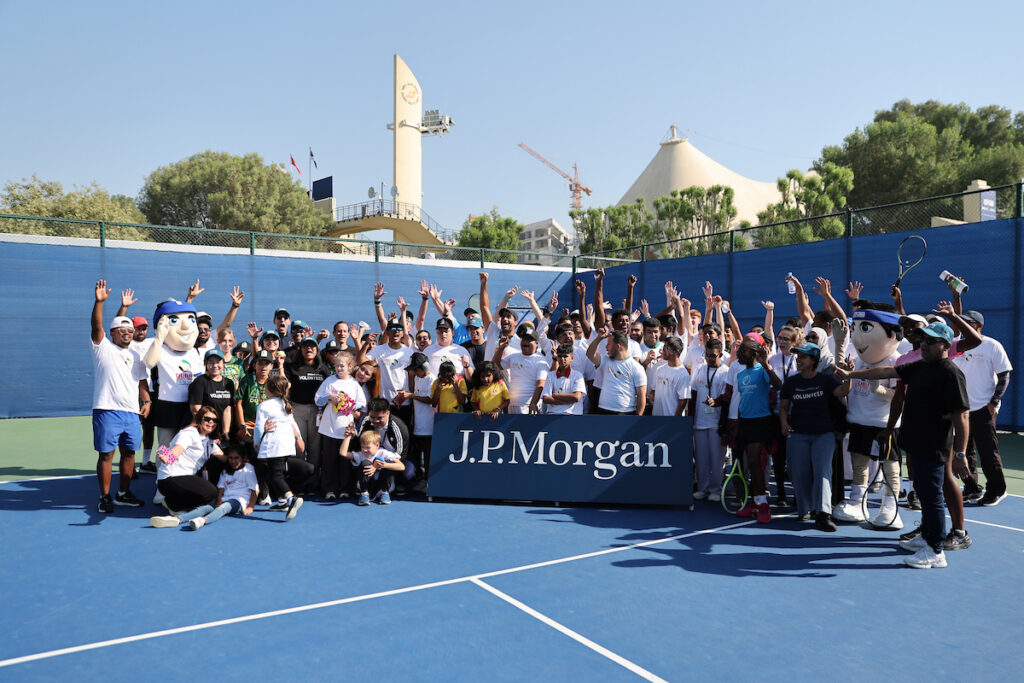 ATP player Benjamin Hassan of Lebanon during the JP Morgan Children of Determination Clinic held on the sidelines of the ATP Dubai Duty Free Tennis Championships 24th February, 2026.