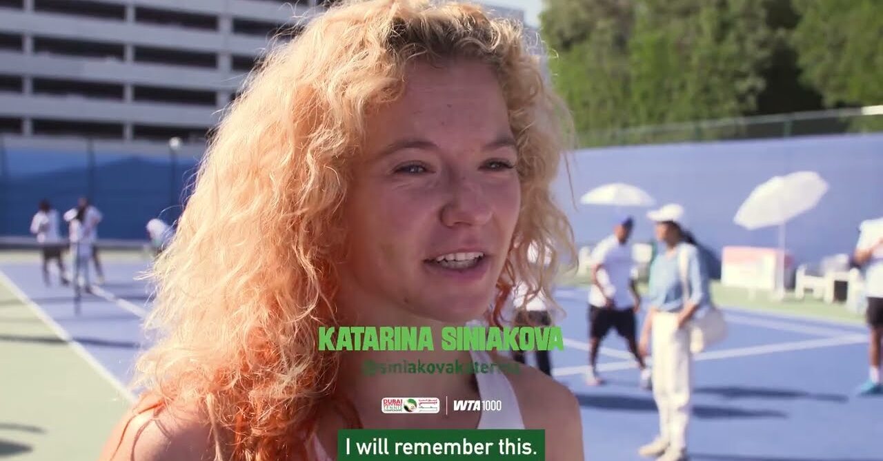 WTA player Katerina Siniakova during an interview