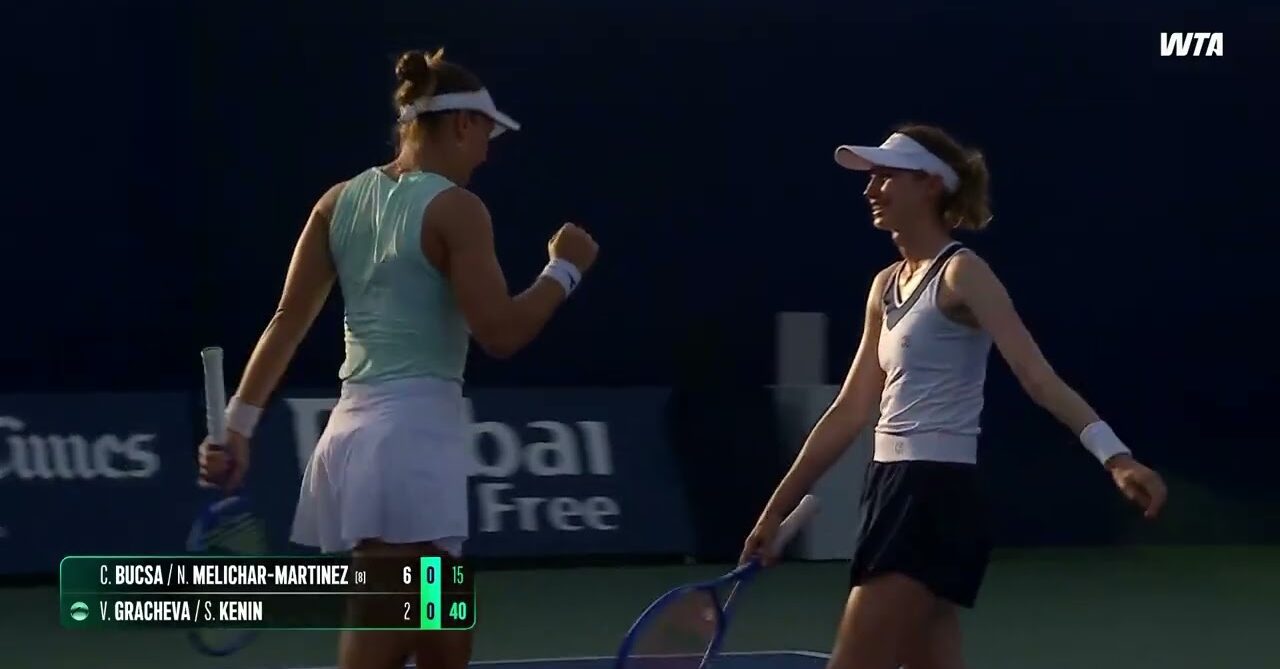 doubles players on court