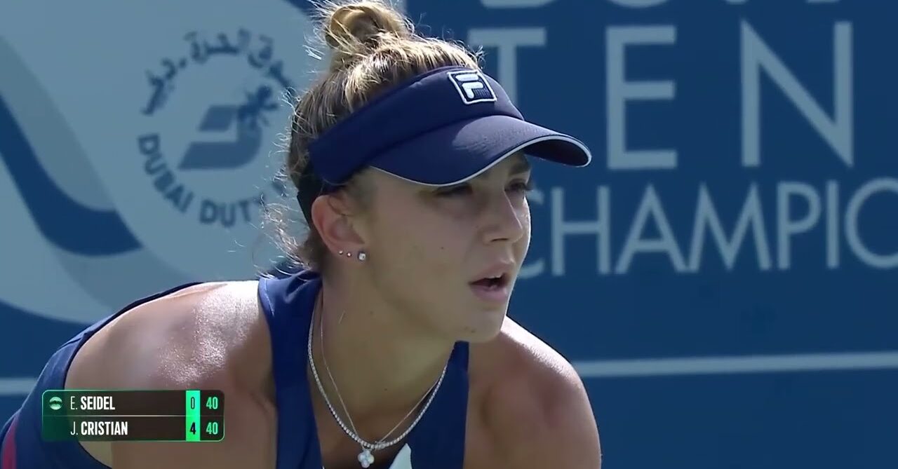 WTA player getting ready to return a serve